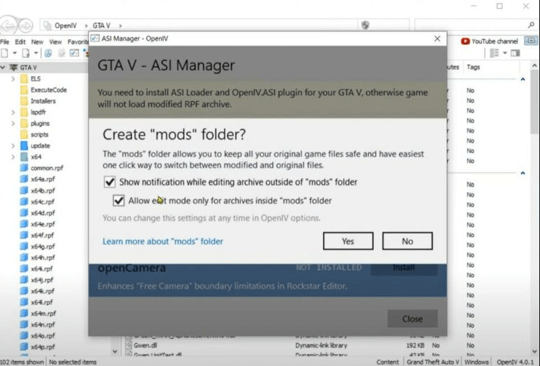 create mods folder
