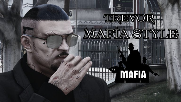 Download Mafia style tattoos, hair and black suit for Trevor V1.0