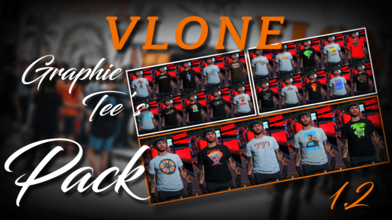 Download VLONE TShirt Pack For MP Male V1.2