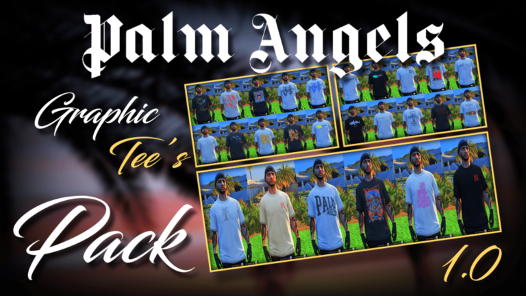 Download Palm Angels Graphic Tee’s Pack For MP Males V1.0