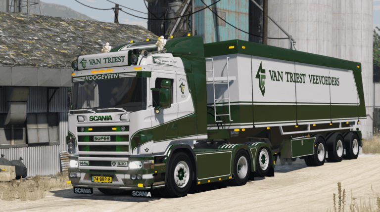 Download Scania 144G 530V8 Van Triest B.V. [Add-On | Animated]