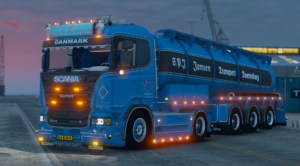 Download Scania R520 V8 S.P.J Jansen B.V. [Red interiorlights] [Animated] V2.0