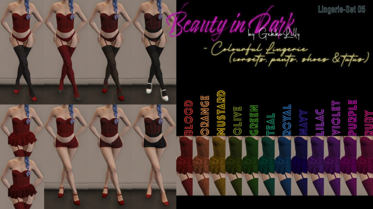 Download Beauty in Dark – Lingerie + Tutus + Shoes for MP female