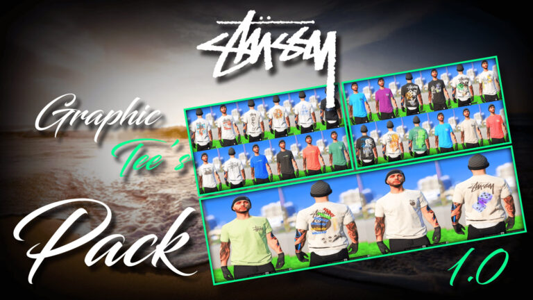 Download Stussy Graphic Tee’s Pack For MP Males V1.0