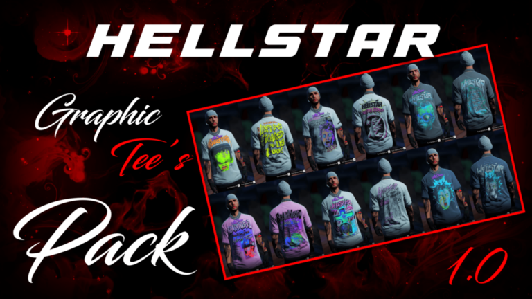 Download HellStar Graphic Tee’s Pack For MP Males V1.0